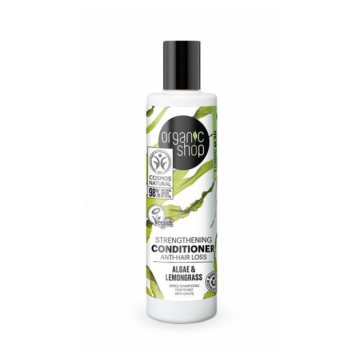 Organic Shop Wzmacniająca odżywka przeciw wypadaniu włosów Ekstrakt z alg & Olejek z trawy cytrynowej 280ml