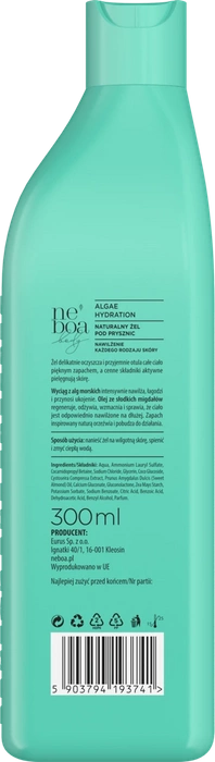 Nawilżający żel pod prysznic Algae Hydration, Neboa, 300ml