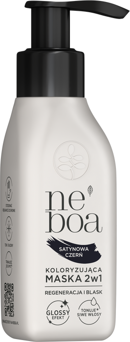 Maska koloryzująca 2w1 satynowa czerń, Neboa, 100 ml