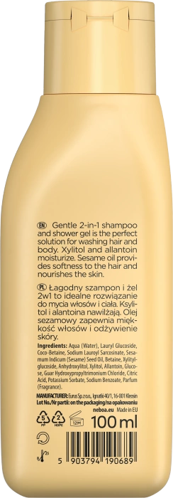 Mini Szampon i żel do mycia 2w1, Kids, Neboa, 100 ml