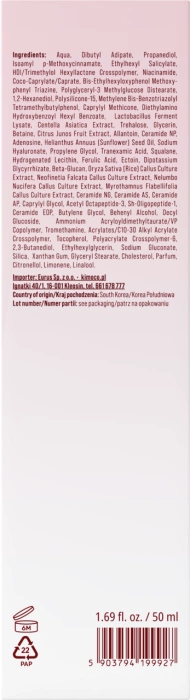 Krem do twarzy filtrem SPF50, nawilżająco-rozświetlający, Kimoco Glass Skin, 50ml