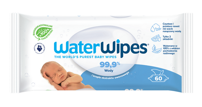 Chusteczki nawilżane dla dzieci i niemowląt Bio, WaterWipes, 60 szt.