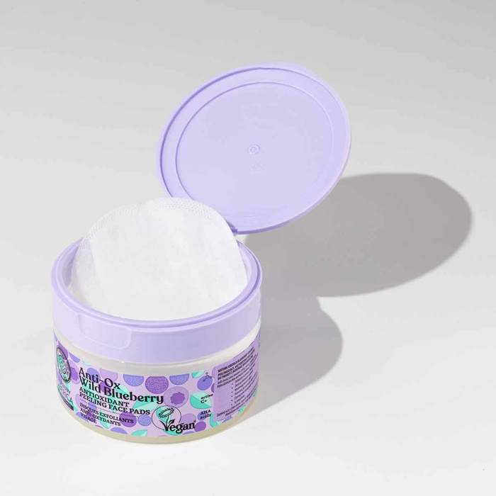 Antyoksydacyjne Płatki Peelingujące do Twarzy Blueberry, Natura Siberica, 20 szt.