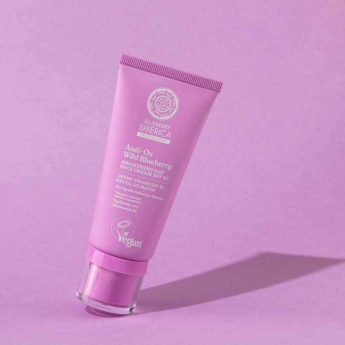 Pobudzający Krem do Twarzy z Filtrem SPF20, Blueberry Siberica, 50 ml