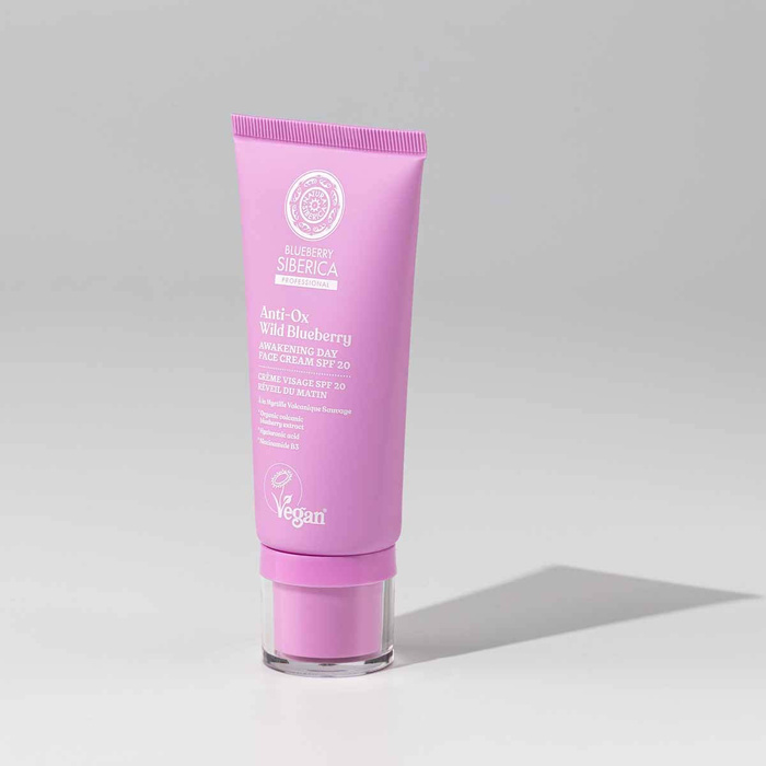 Pobudzający Krem do Twarzy z Filtrem SPF20, Blueberry Siberica, 50 ml