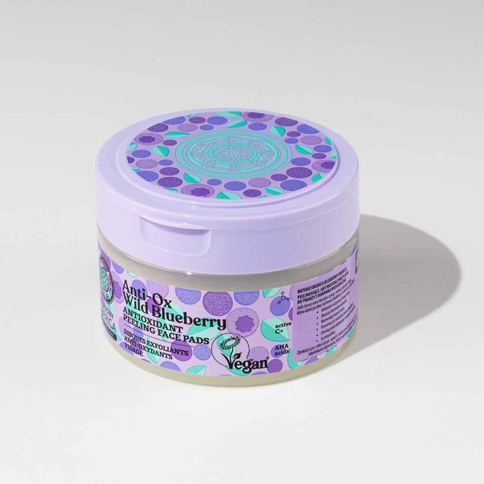 Antyoksydacyjne Płatki Peelingujące do Twarzy Blueberry, Natura Siberica, 20 szt.