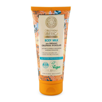 Wegańskie, odżywczo - nawadniające mleczko do ciała na bazie hydrolatu z rokitnika, Natura Siberica, 200ml