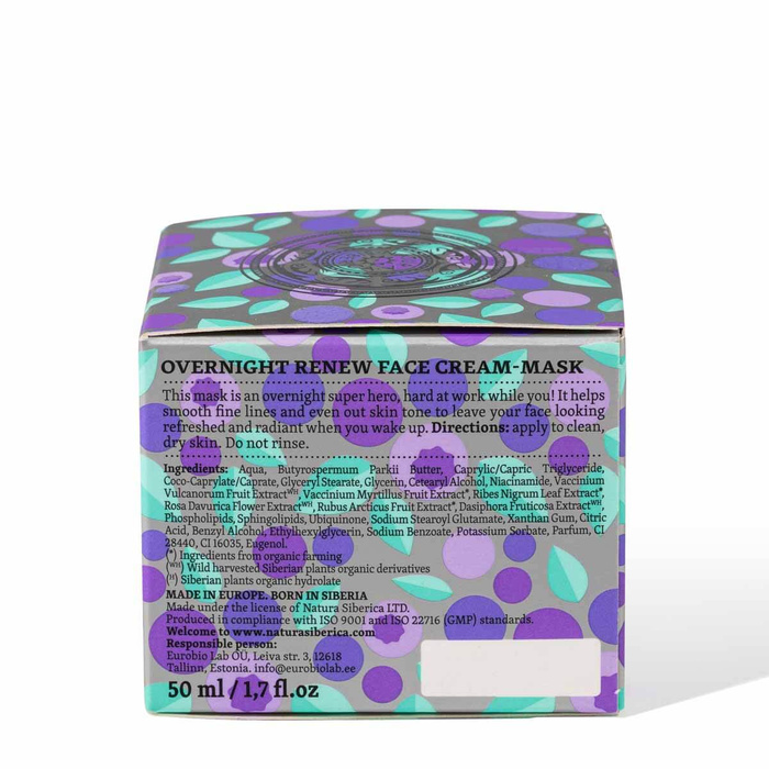 Odmładzający krem-maska do twarzy, Blueberry Siberica, 50 ml