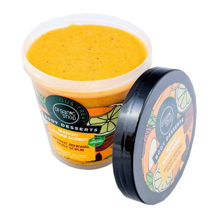 Odnawiający peeling do ciała, Sorbet Mango, Organic Shop, 450 ml