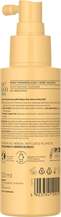 Spray podkreślający skręt włosów, Neboa Kids, 100 ml