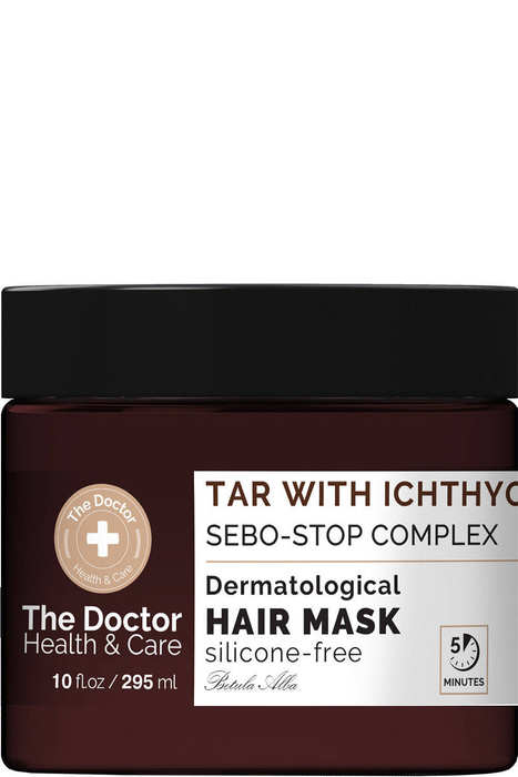 Maska do włosów Przeciw Przetłuszczaniu Dziegieć + Ichthyol + Sebo-Stop Complex, The Doctor  295 ml