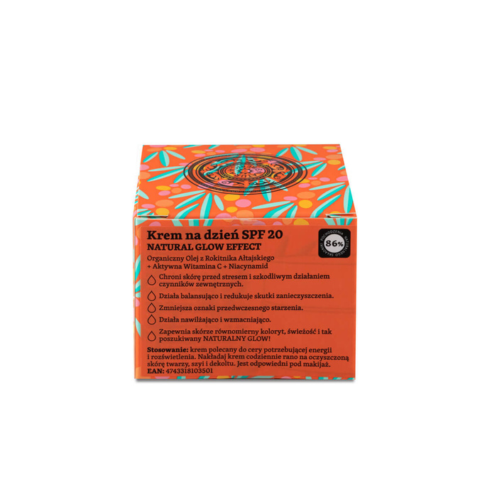 Rozświetlający Krem do Twarzy z Filtrem SPF 20 z Witaminą C Oblepikha C-berrica, Natura Siberica, 50 ml