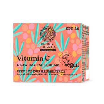 Rozświetlający Krem do Twarzy z Filtrem SPF 20 z Witaminą C Oblepikha C-berrica, Natura Siberica, 50 ml