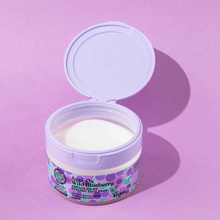 Antyoksydacyjne Płatki Peelingujące do Twarzy Blueberry, Natura Siberica, 20 szt.