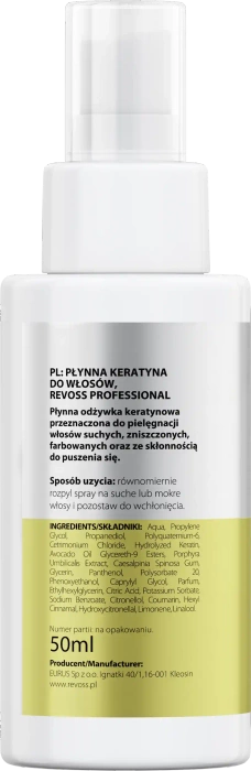 Mini Keratyna do włosów w płynie, Revoss, 50ml