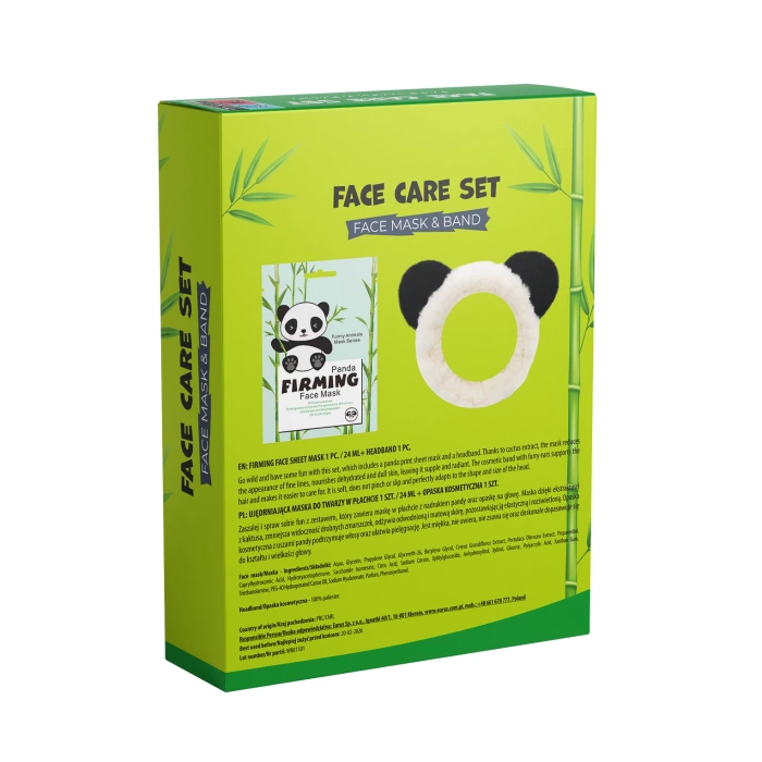 Zestaw Maska w płachcie ujędrniająca Panda + Opaska Panda, Mond'Sub, 24 ml