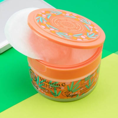 Wegańskie, rozświetlające płatki do twarzy z witaminą C Oblepikha C-berrica, 20 szt.