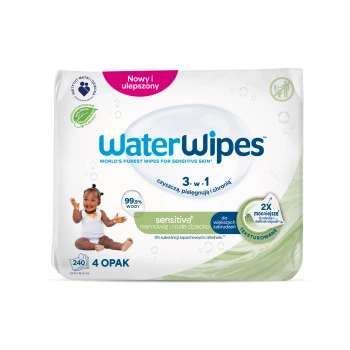 Chusteczki nawilżane dla dzieci teksturowane, Soapberry, WaterWipes, 4x60 szt.
