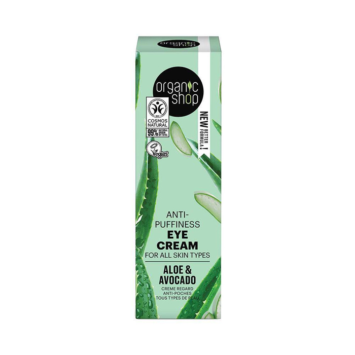 Krem pod oczy przeciw obrzękom, Awokado & Aloes, Organic Shop, 30 m