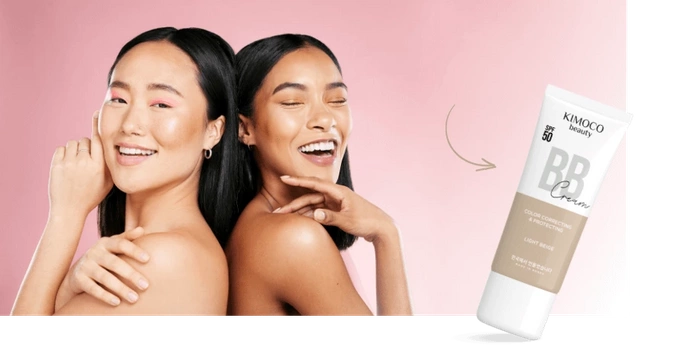 Krem do twarzy BB Light Beige, jasny beż SPF50, 40 ml, Kimoco Beauty