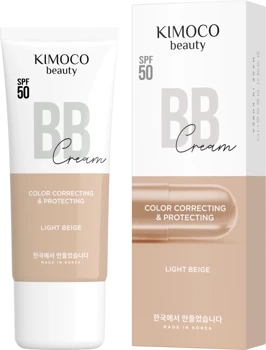 Krem do twarzy BB Light Beige, jasny beż SPF50, 40 ml, Kimoco Beauty