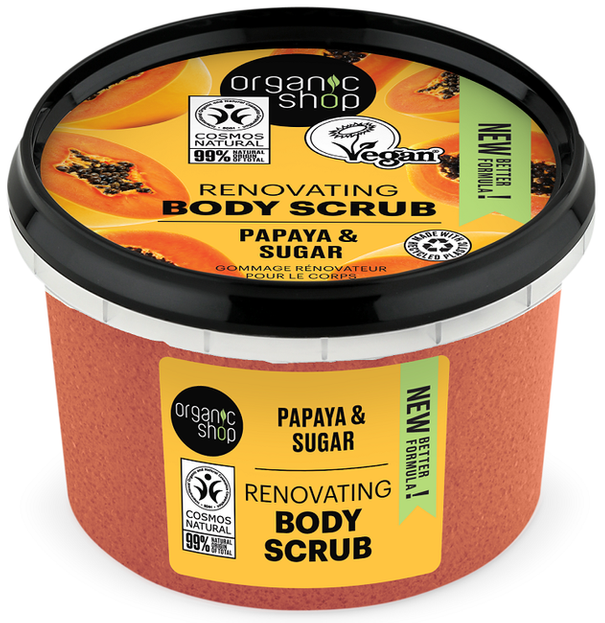 Peeling do ciała Soczysta Papaja, Organic Shop, 250 ml