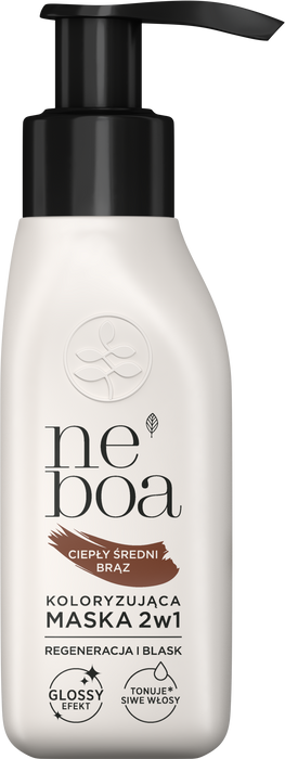 Maska koloryzująca 2w1 ciepły średni brąz, Neboa, 100 ml