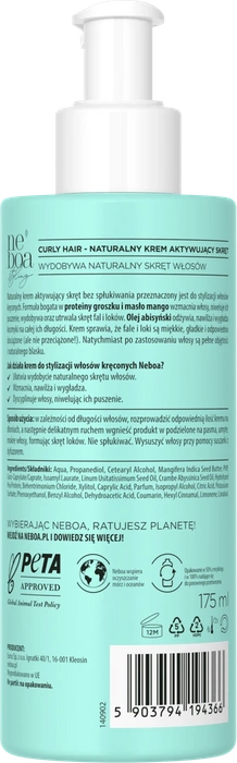 Naturalny krem aktywujący skręt Curly Hair, Neboa, 175 ml