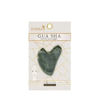 Masażer do twarzy Gua Sha z zielonego jadeitu, Echolux, 1szt.