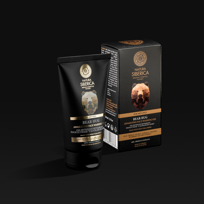 Pobudzający Żel do Mycia Twarzy " Uścisk Niedźwiedzia" , Natura Siberica men, 150 ml