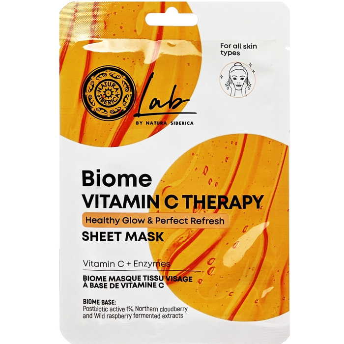 Maska w płachcie z witaminą C Vitamin C Therapy, Lab Biome, Natura Siberica, 25g
