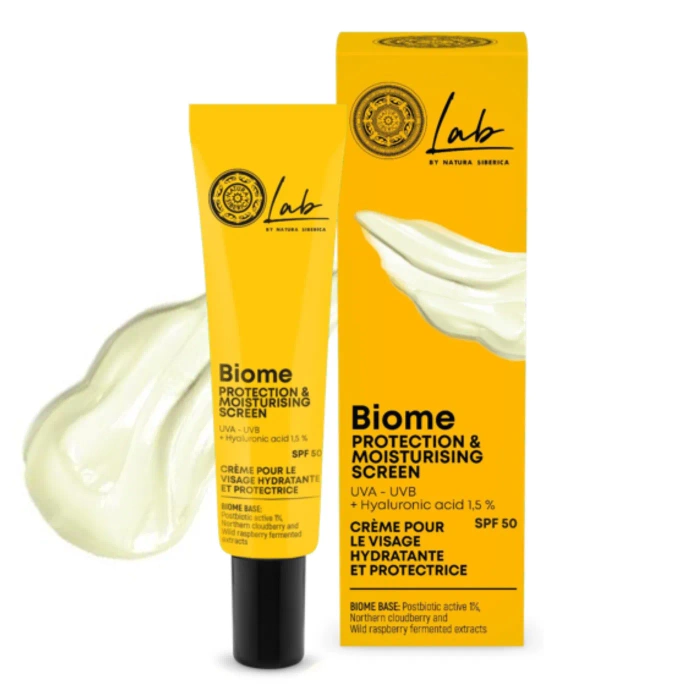 Krem do twarzy z filtrem SPF 50 ochronno - nawilżający, Lab Biome, Natura Siberica, 30 ml