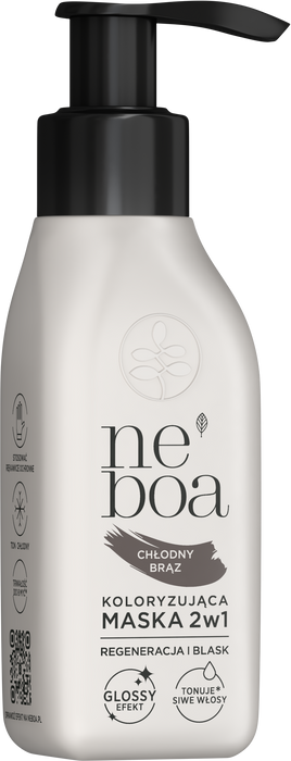 Maska koloryzująca 2w1 chłodny brąz, Neboa, 100 ml