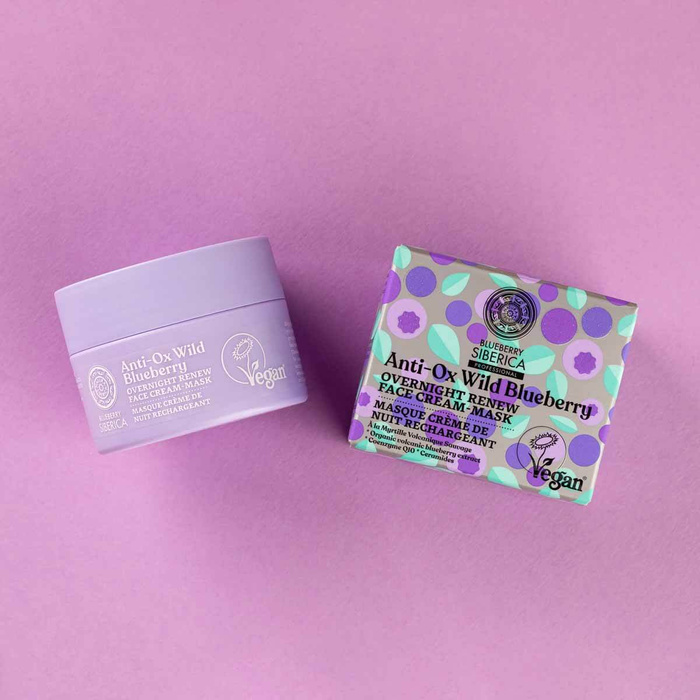 Odmładzający krem-maska do twarzy, Blueberry Siberica, 50 ml