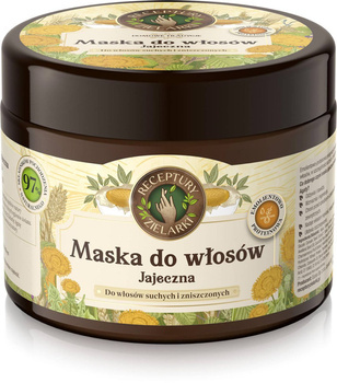 Jajeczna maska do włosów suchych i zniszczonych, Receptury Zielarki, 300 ml