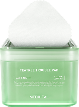 Płatki z Zieloną Herbatą i Probiotykami TeaTree Trouble Pad, Mediheal, 100 szt