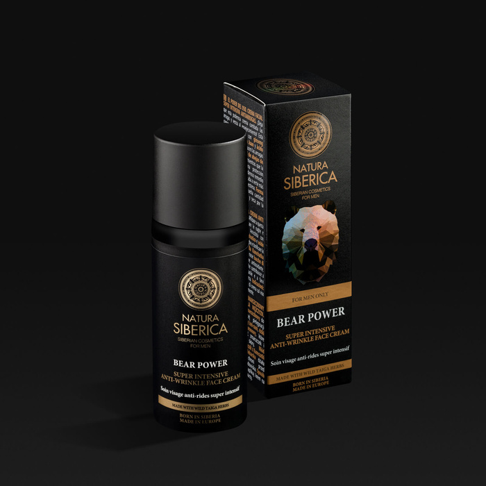 Przeciwzmarszczkowy Krem do Twarzy, Bear Power, Natura Siberica men, 50ml