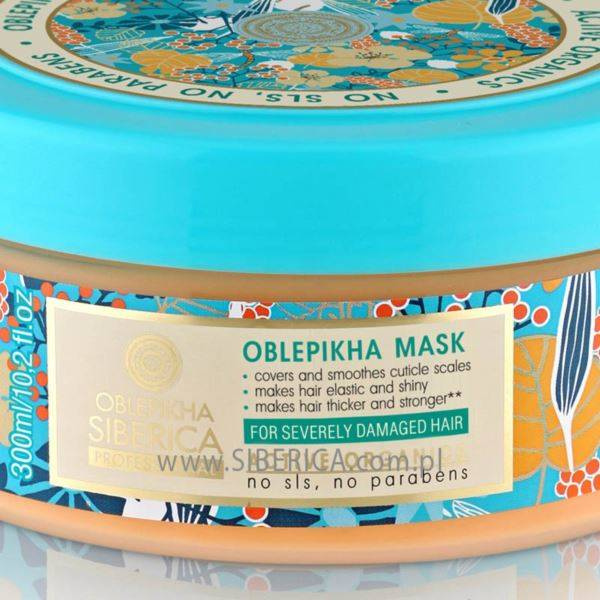 Rokitnikowa Maska Do Włosów Osłabionych i Zniszczonych, Oblepikha Professional, Natura Siberica, 300ml
