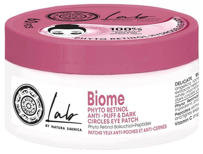Płatki pod oczy przeciw cieniom pod oczami Phyto Retinol, Lab Biome, Natura Siberica, 60 szt.