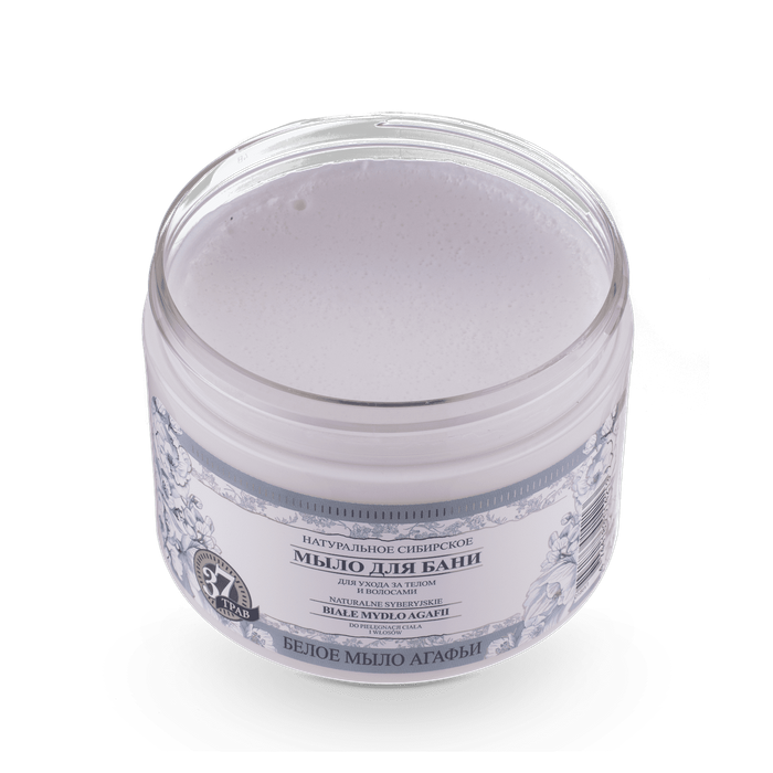 Białe mydło do ciała i włosów, Babuszka Agafia, 500ml