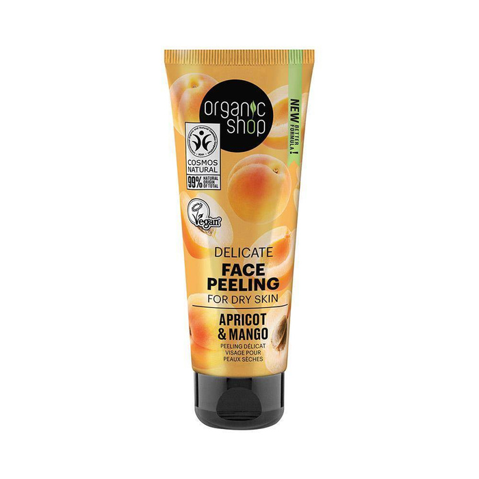 Peeling do twarzy, do cery suchej, Morela & Mango,  Organic Shop, 75 ml