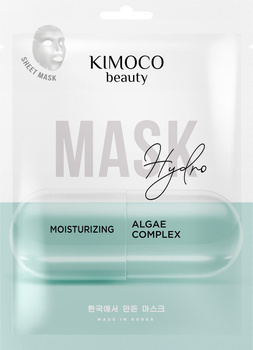 Hydro-nawilżająca maska do twarzy w płachcie z kompleksem z alg, Kimoco Beauty, 23 ml