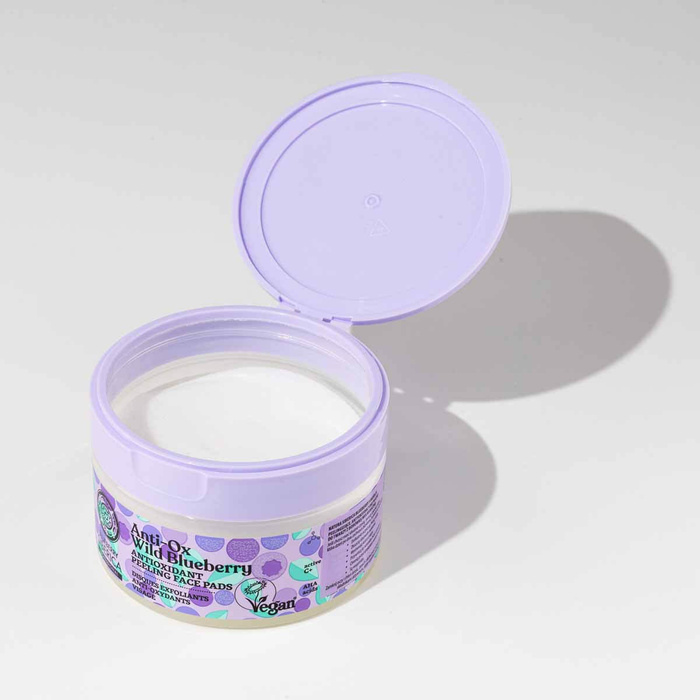 Antyoksydacyjne Płatki Peelingujące do Twarzy Blueberry, Natura Siberica, 20 szt.