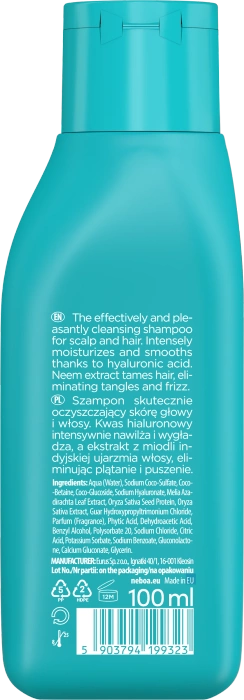 Mini Szampon do włosów nawilżająco - wygładzający, Hydration & Smoothness, Neboa, 100 ml