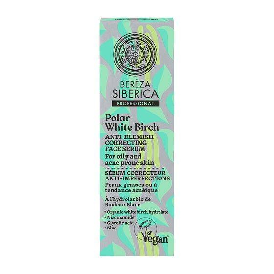 Serum dla Cery Tłustej Przeciw Niedoskonałościom z Hydrolatem z Białej Brzozy, Bereza Siberica, Natura Siberica, 30 ml