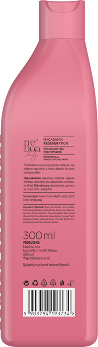 Regenerujący żel pod prysznic Macadamia, Neboa, 300ml