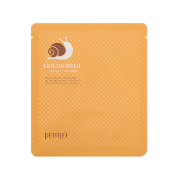 Rozświetlająco-ujędrniająca hydrożelowa maska w płachcie ze złotem i śluzem ślimaka, Petitfee, 30 g