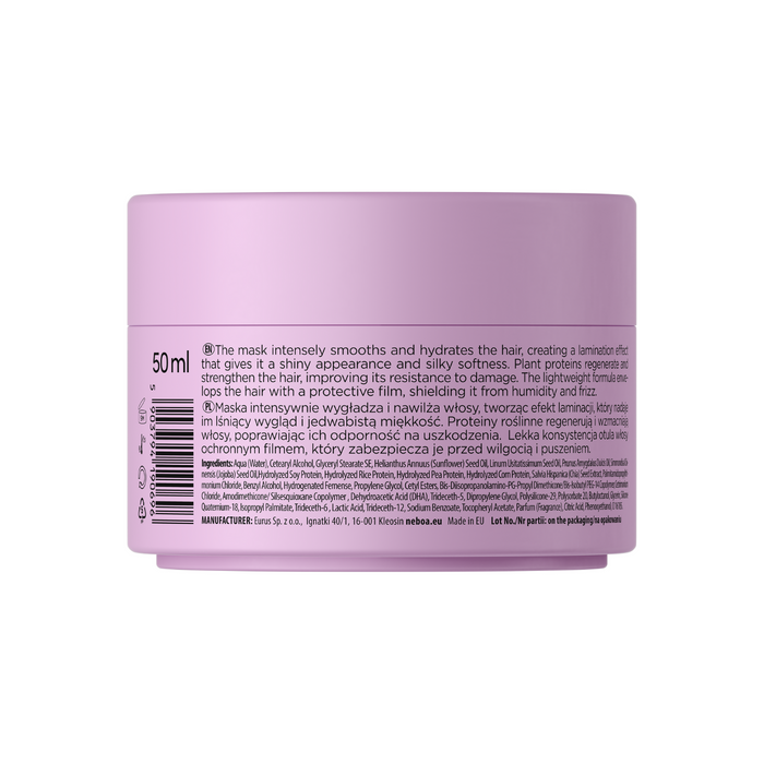Mini Maska do laminacji włosów wygładzająca, Glossy Hair, Neboa, 50ml