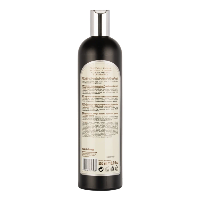 Syberyjski Balsam Nr4 na Kwiatowym Propolisie dla Objętości i Blasku, Babuszka Agafia, 550 ml