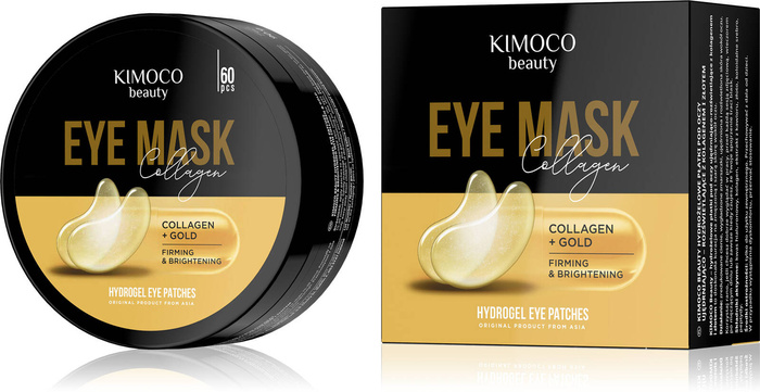 Płatki pod oczy Ujędrniająco – rozświetlające z kolagenem i złotem, Kimoco Beauty, 60 szt.